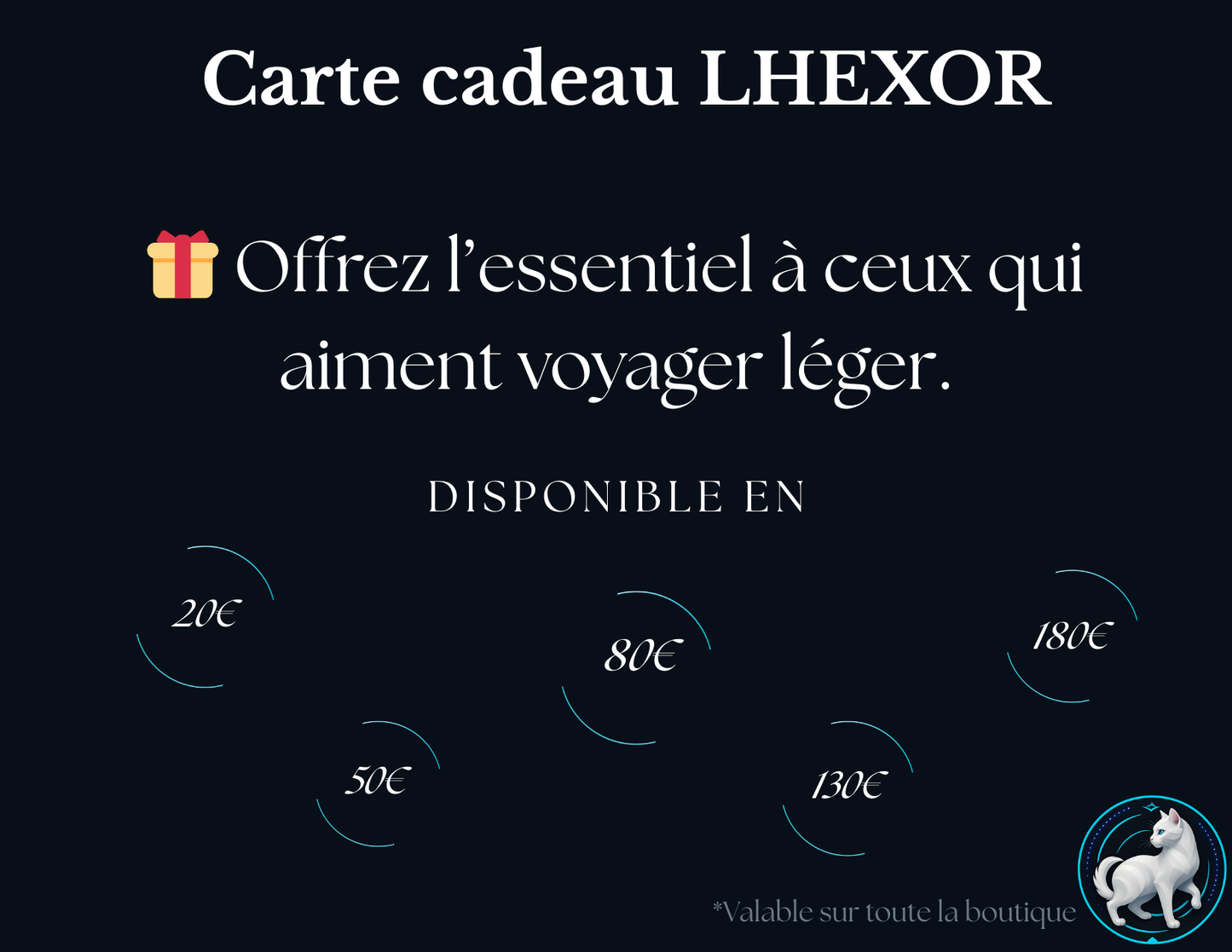 Carte cadeau LHEXOR – Pour digital nomades & voyageurs