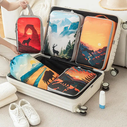 Organisateur de valise 5 pièces -rangement compressible pour voyage - valise