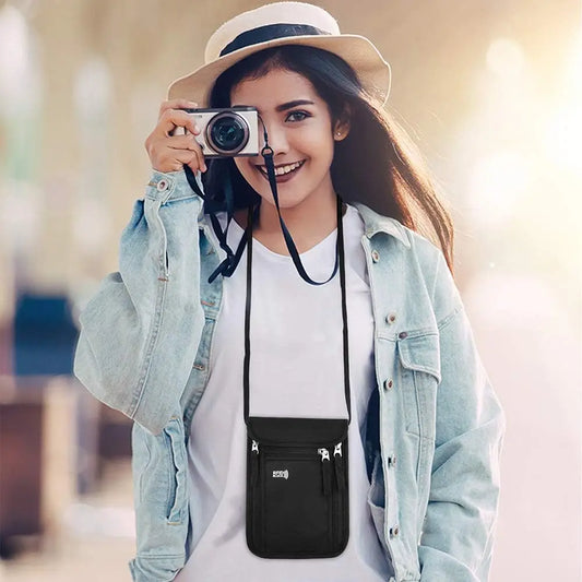 Étui de voyage familial avec protection RFID - tour de cou