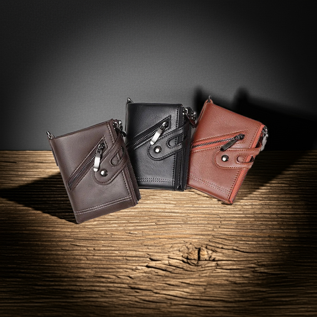 Portefeuille RFID en cuir pour homme - protection anti-piratage couleur