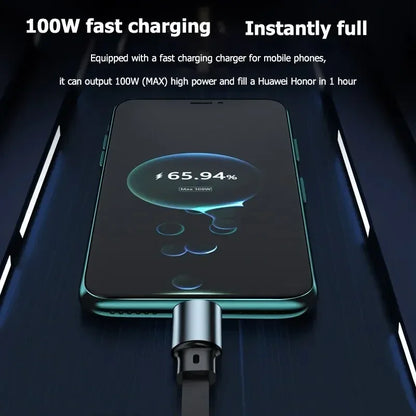 Câble USB rétractable 3-en-1 - 100W charge & données