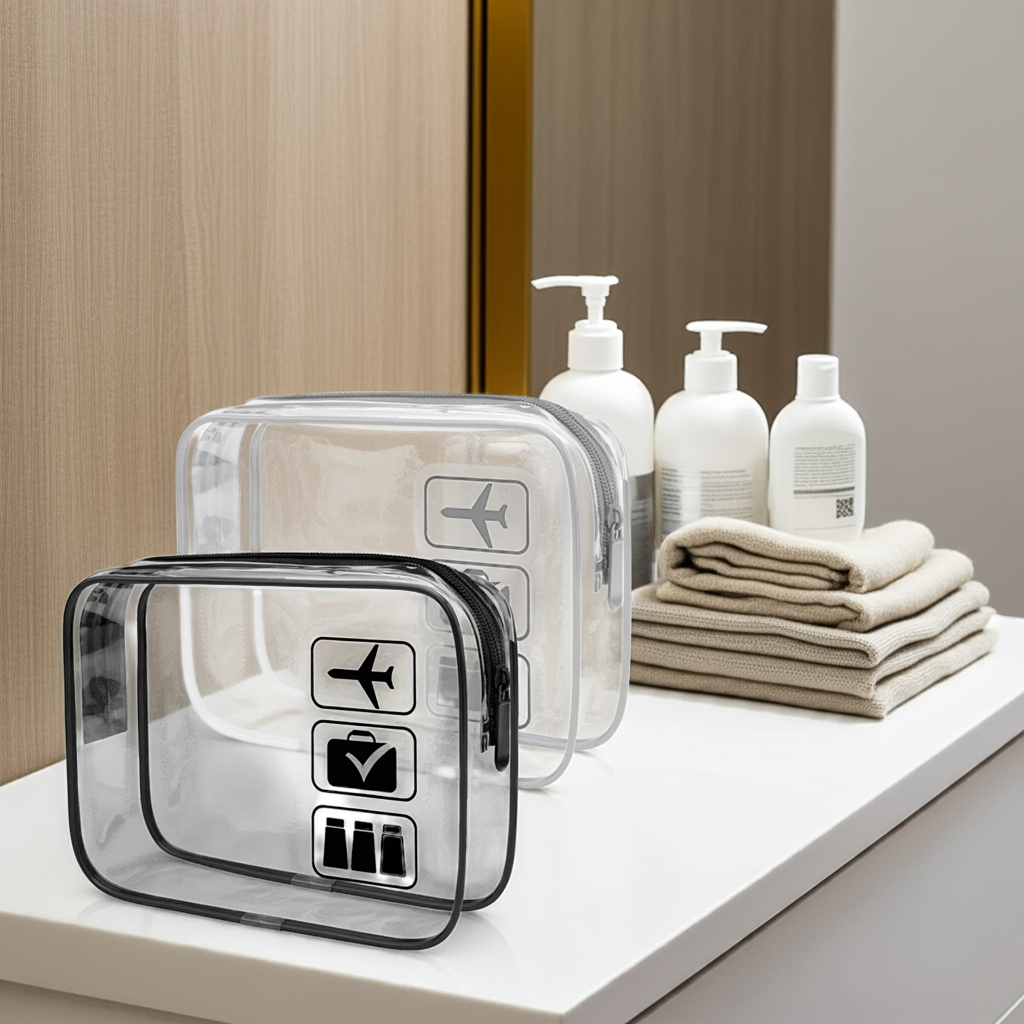 Sac organisateur transparent conforme TSA pour câbles et accessoires électroniques