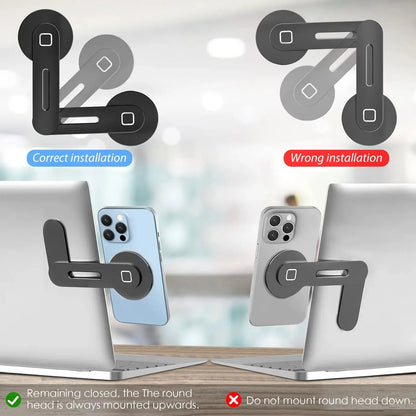 Support magnétique pour téléphone à fixer sur ordinateur portable installation