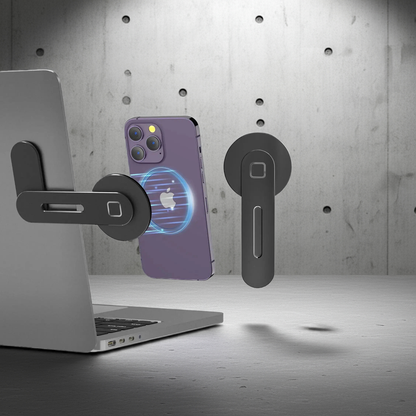 Support magnétique pour téléphone à fixer sur ordinateur portable