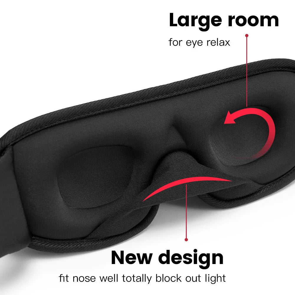 Masque de sommeil 3D avec mousse à mémoire de forme - confort total