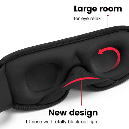 Masque de sommeil 3D avec mousse à mémoire de forme - confort total