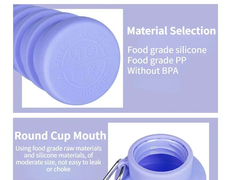 gourde pliante en silicone sans BPA