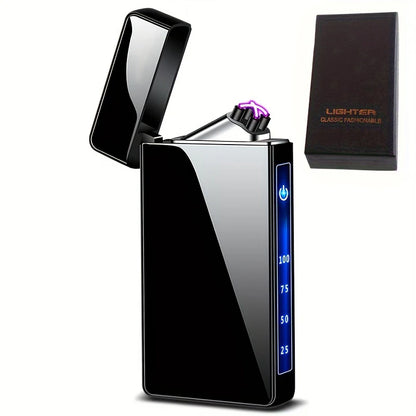 Briquet électrique USB rechargeable sans gaz - allumage instantané - noir avec boite cadeau