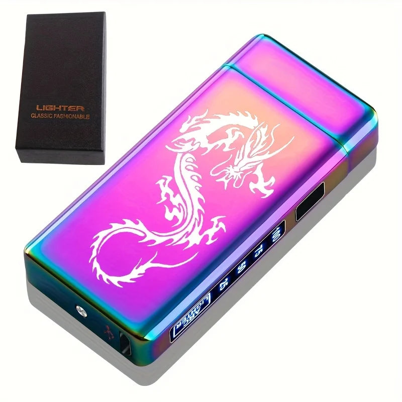 Briquet électrique USB rechargeable sans gaz - allumage instantané - rose dragon avec boite cadeau