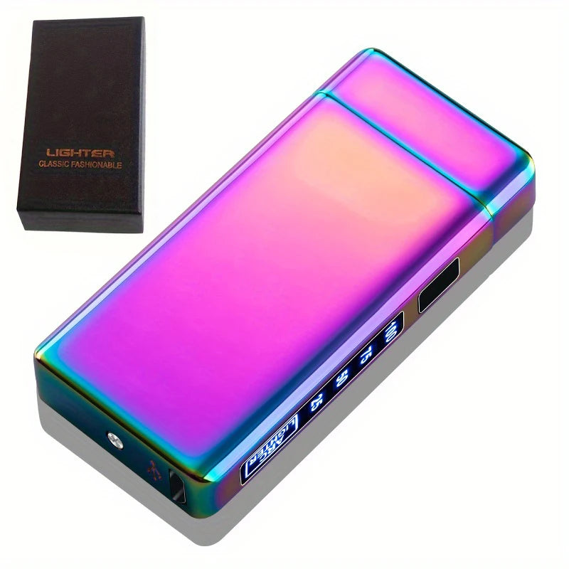 Briquet électrique USB rechargeable sans gaz - allumage instantané - rose avec boite cadeau