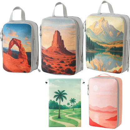Cube de rangement pour vêtements - valise optimisée- série paysage