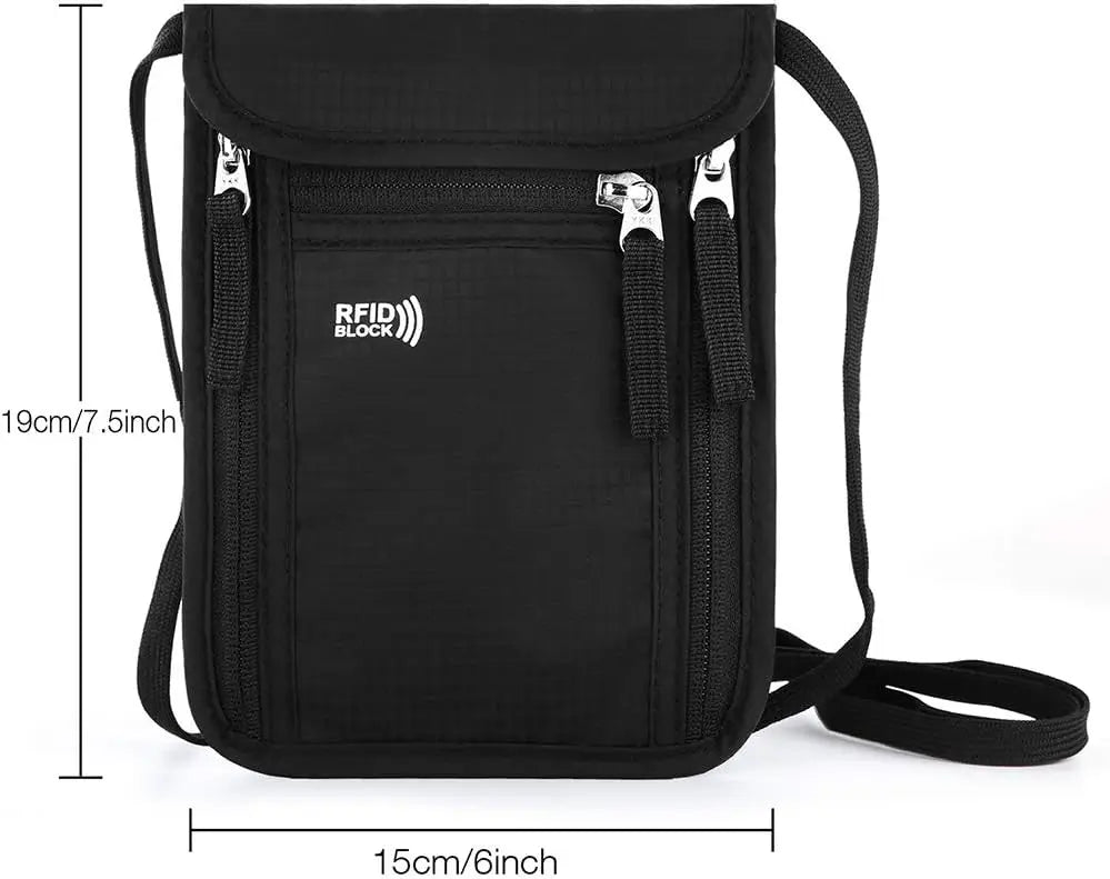 Pochette de voyage RFID pour passeports et billets d’avion dimension