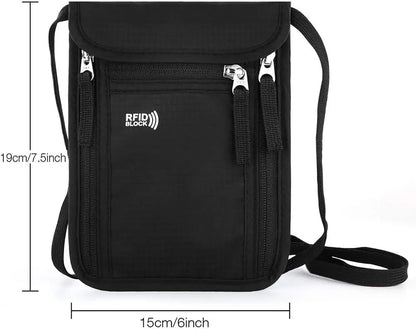 Pochette de voyage RFID pour passeports et billets d’avion dimension