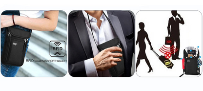 Pochette de voyage RFID pour passeports et billets d’avion - protection 
