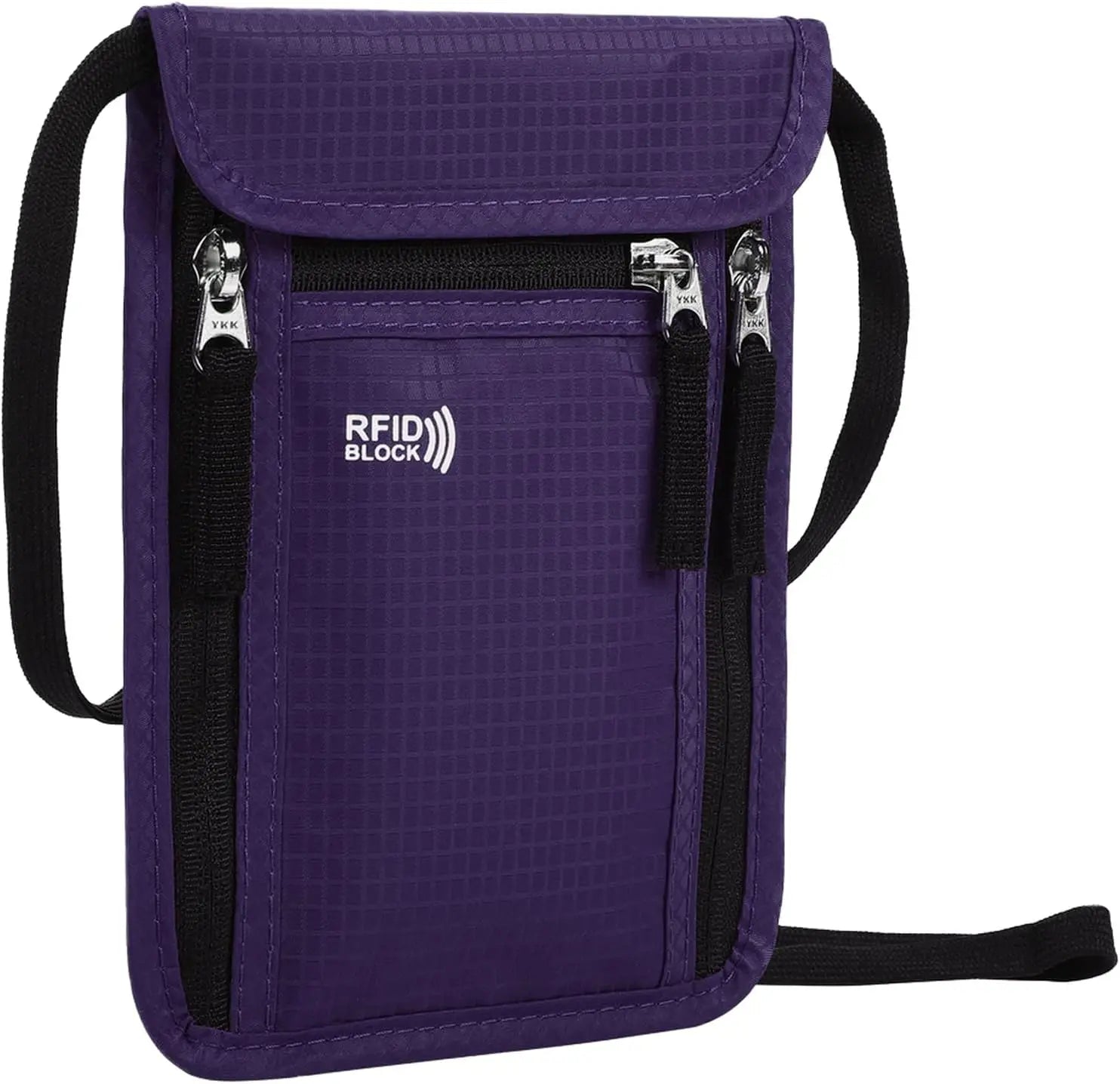 Pochette de voyage RFID pour passeports et billets d’avion violet