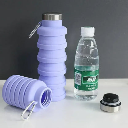 gourde pliante en silicone de voyage retractable