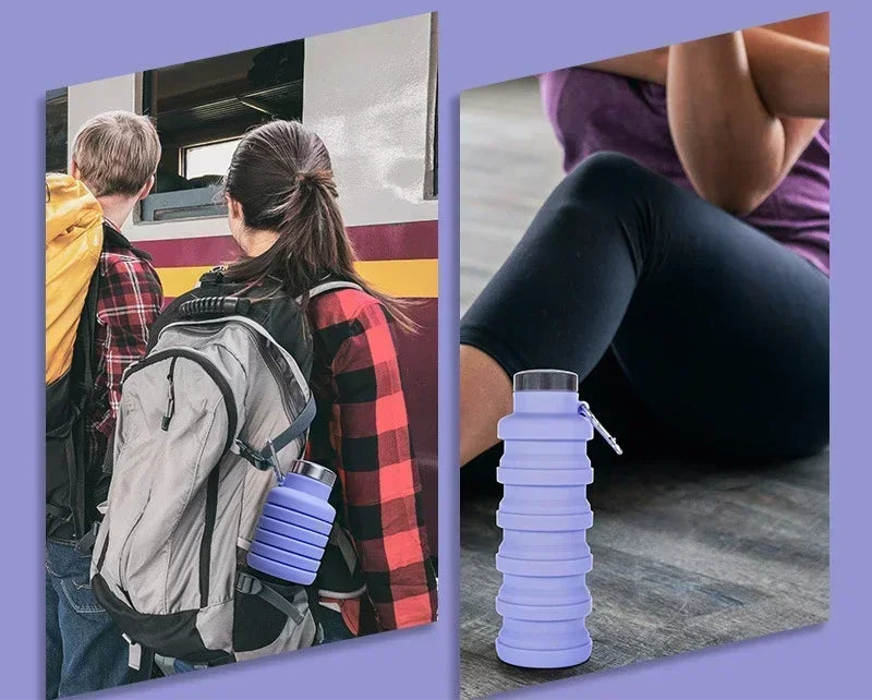 gourde pliante en silicone à transporter partout