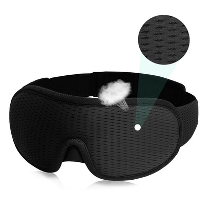 Masque de nuit ergonomique qui bloque 100% de la lumière - noir