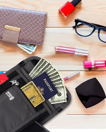 Pochette de voyage RFID pour passeports et billets d’avion