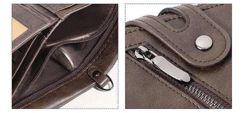 Portefeuille RFID en cuir pour homme - protection anti-piratage détails