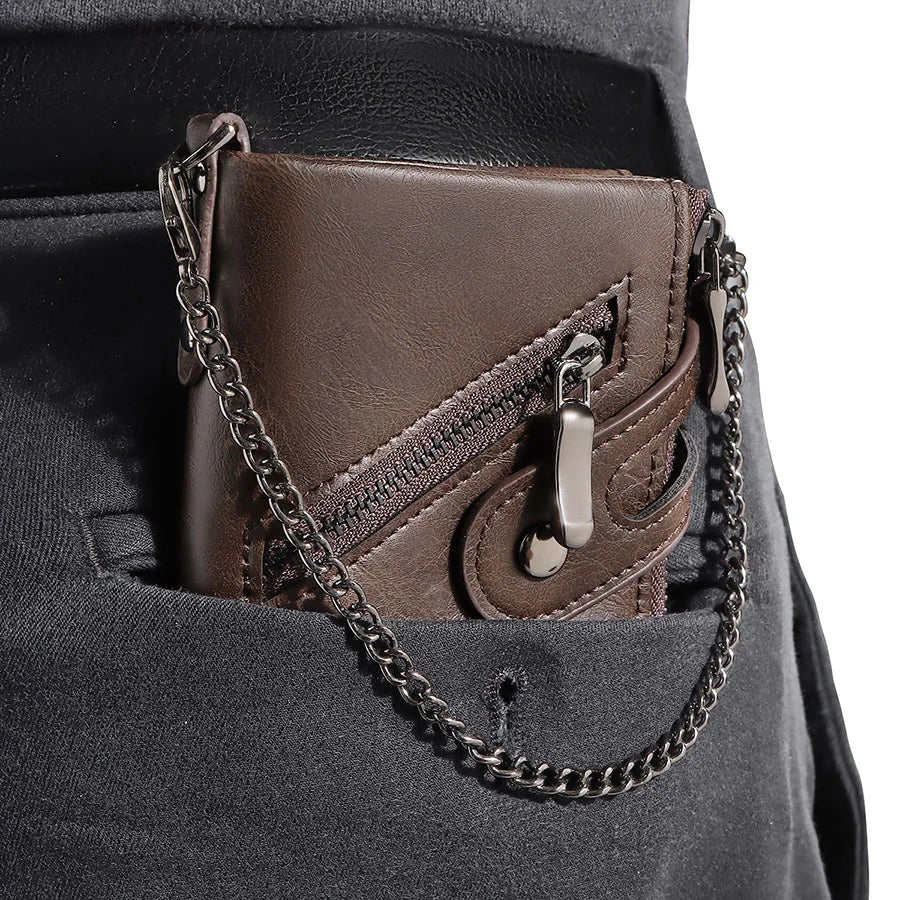 Portefeuille RFID en cuir pour homme - protection anti-piratage