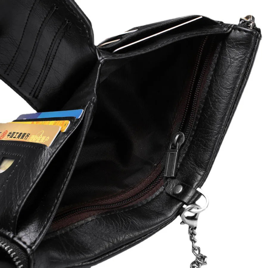 Portefeuille RFID en cuir pour homme - protection anti-piratage interieur