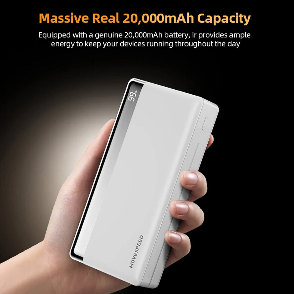 Batterie externe MOVESPEED 20 000 mAh avec double port USB et écran digital LED
