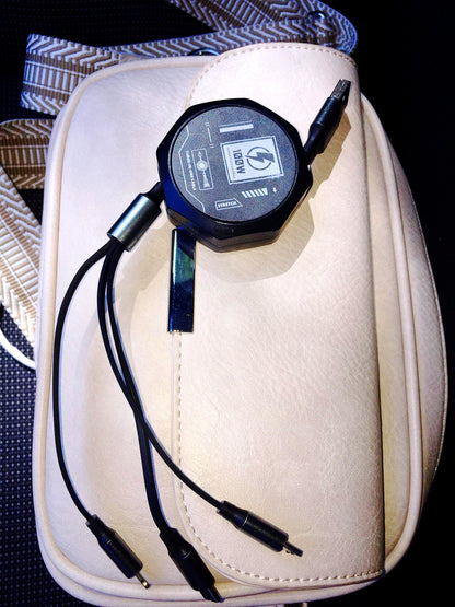 Câble USB rétractable 3-en-1 - 100W charge & données
