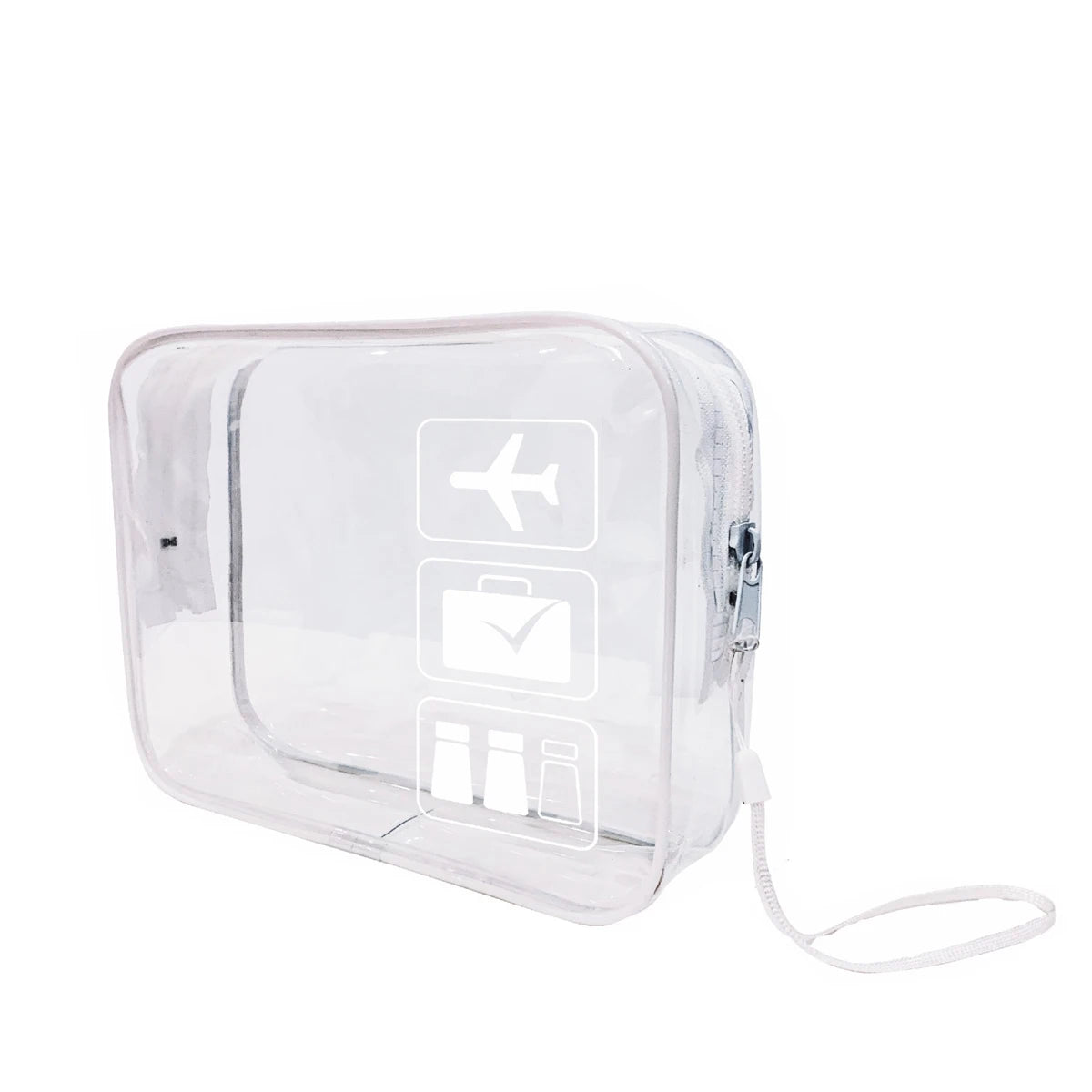 Pochette de voyage étanche idéale pour les aéroports et les contrôles de sécurité blanc