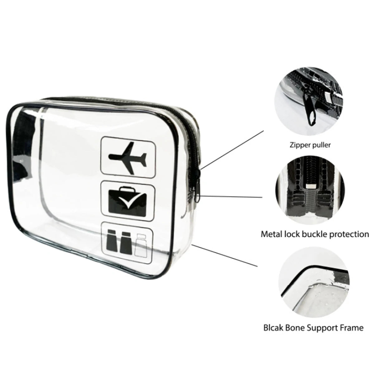 Pochette de voyage étanche idéale pour les aéroports et les contrôles de sécurité fermeture éclaire