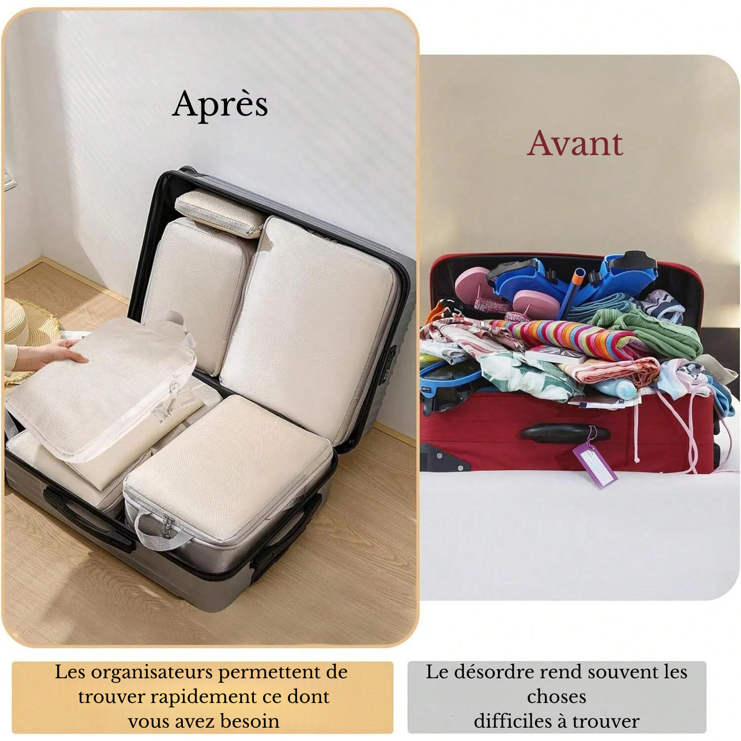 Lot d’organisateurs pour valise -accessoires de voyage