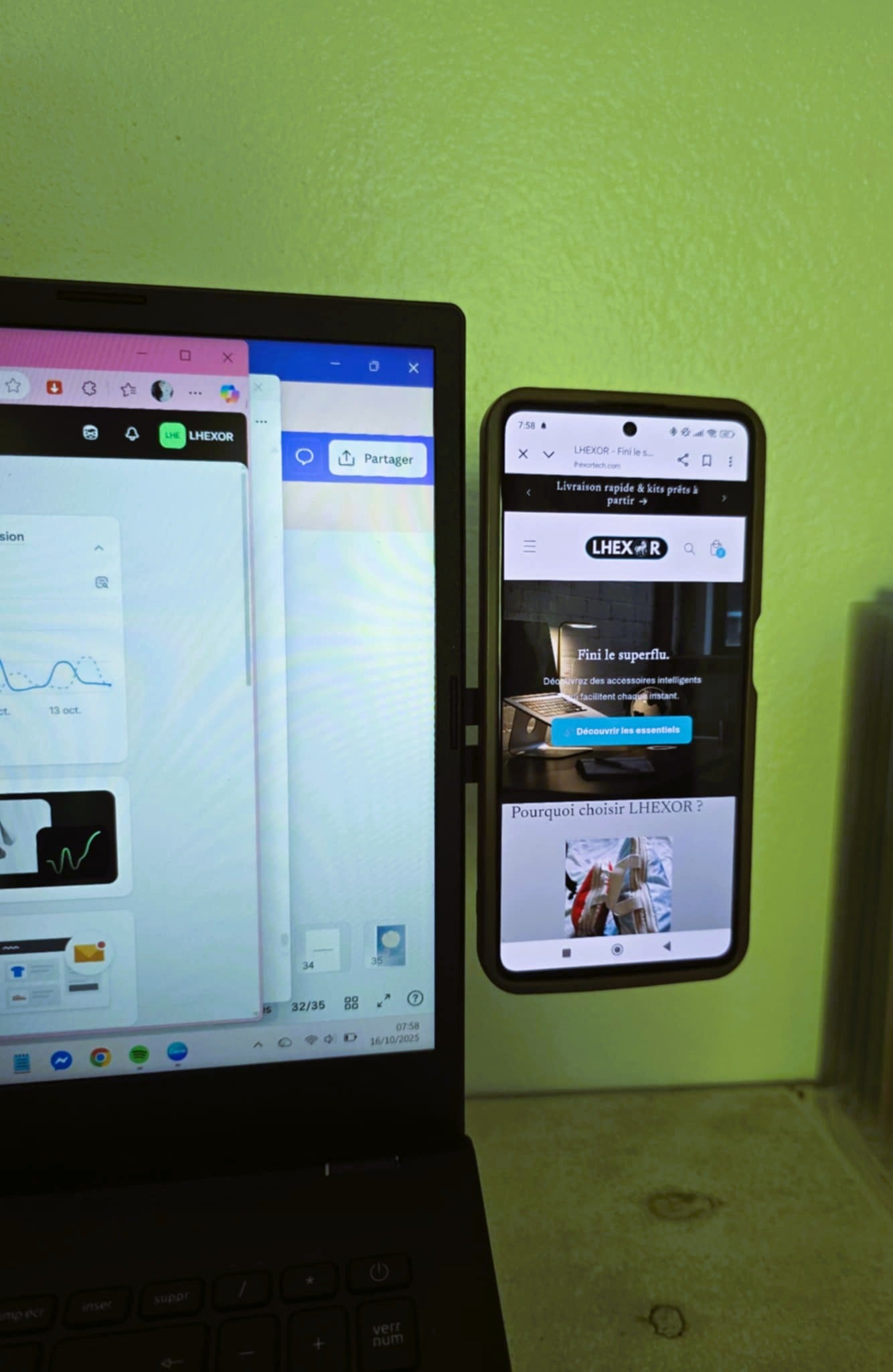 support de téléphone pour ordinateur ou tablette